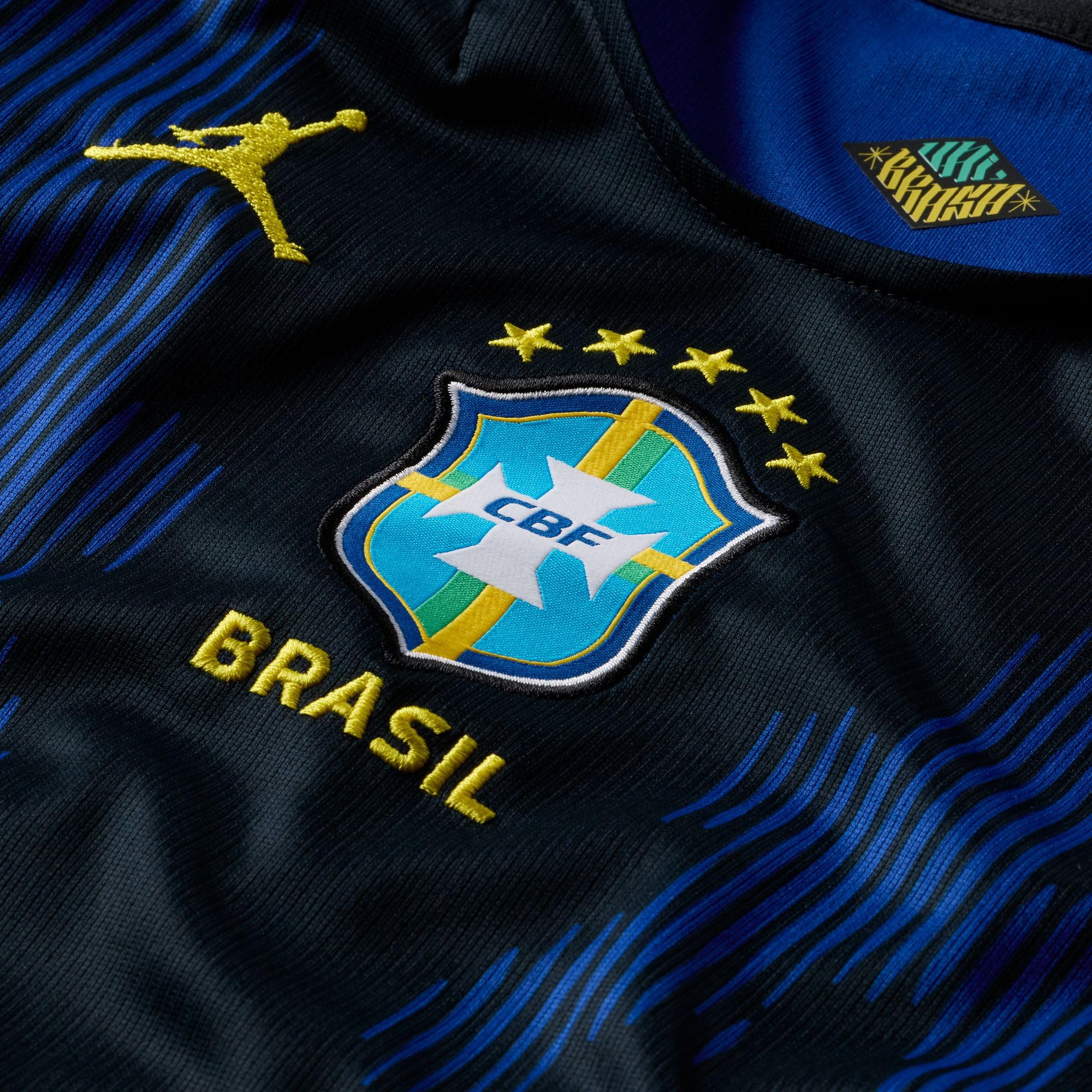 NIKE Brasilien 2026 Auswärtsstadion Jordan Dri-FIT-Replika-Fußballtrikot für ältere Kinder, IU1080