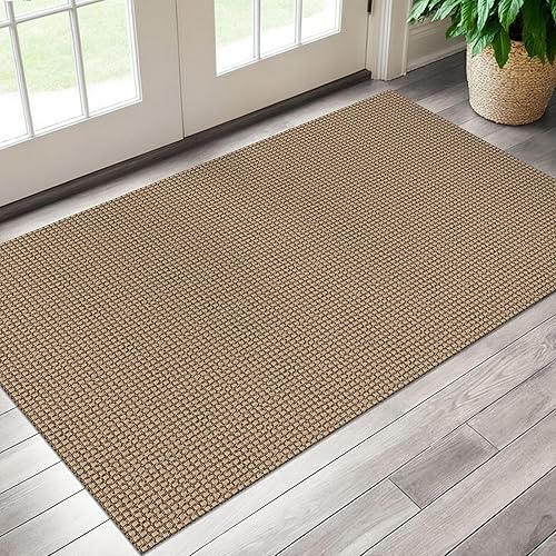 Vista 268 de EARTHALL - Tapete tejido lavable con parte trasera de goma, tapete trenzado de algodón antideslizante para interiores para entrada, pasillo, cocina