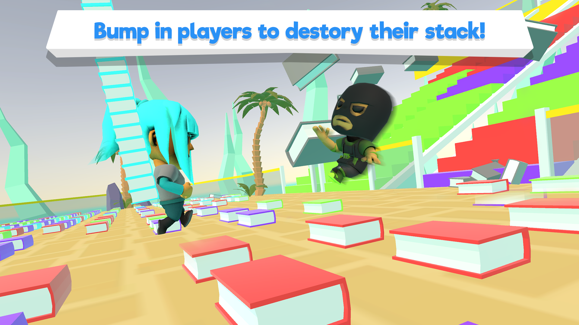 Stack Race Runner 3D Run and stack blocks to win the race, Free games