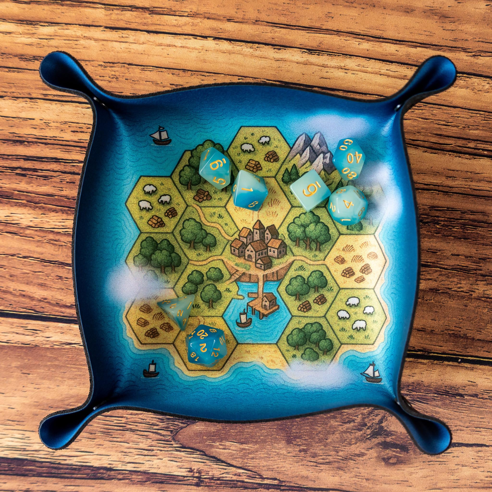 Taca w kości do gier planszowych i RPG - osadnicy 22 x 22 cm