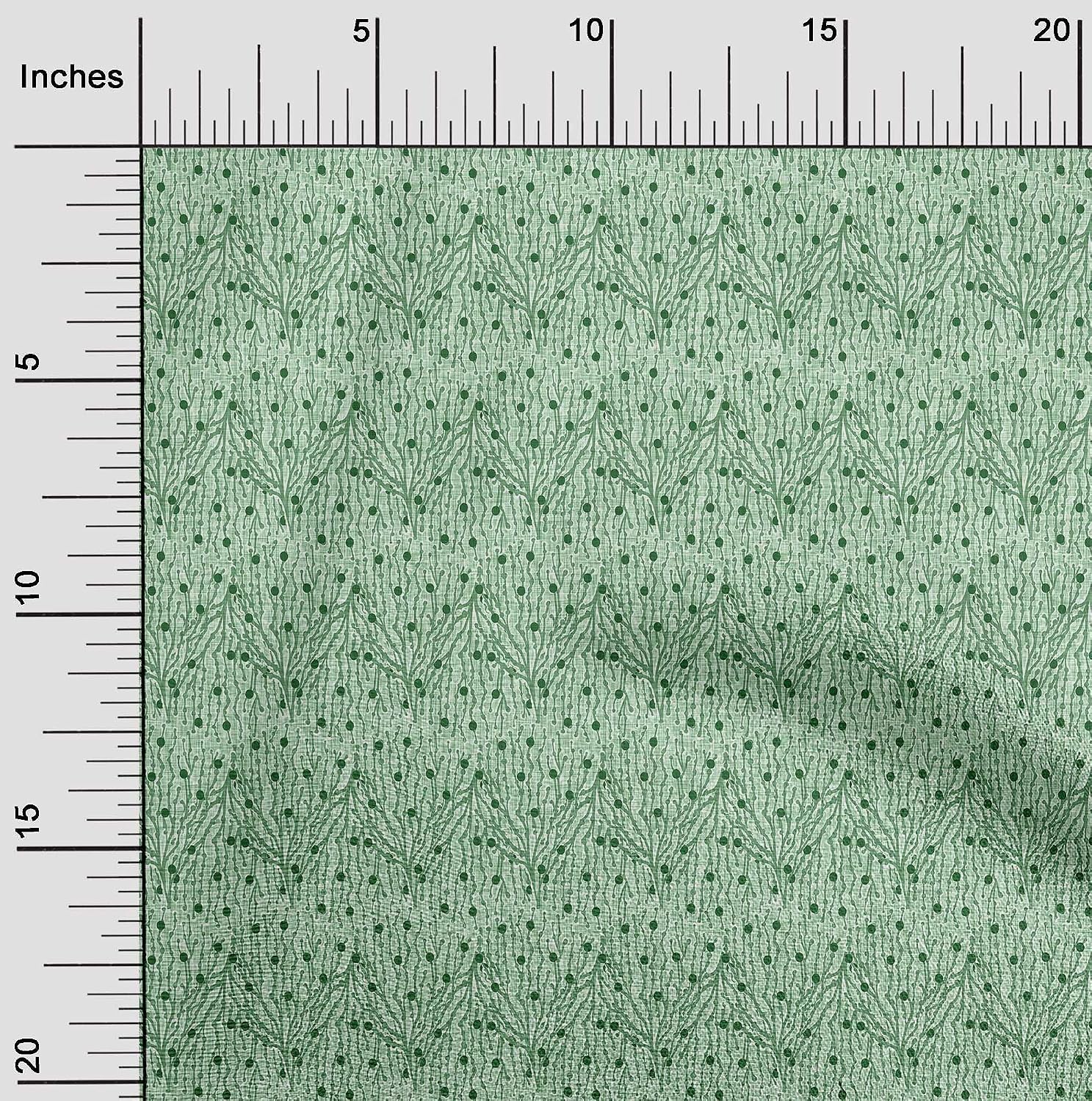 oneOone Cotton Flex Green Fabric Block Quilting Supplies Print Sewing Fabric By The Yard 40 Inch Wide-LK