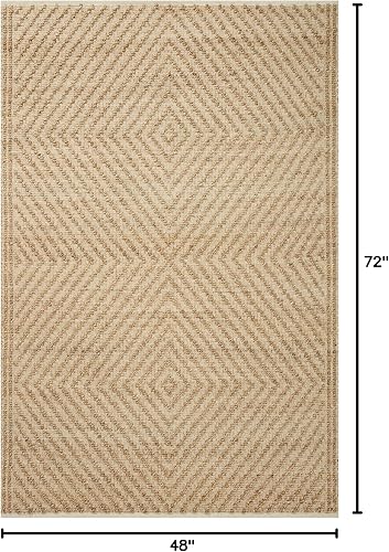 Miniatura 2 de Angela Rose x Loloi Colton Collection CON-04 - Alfombra decorativa de 4 pies x 6 pies 0 pulgadas, color naturalmarfil