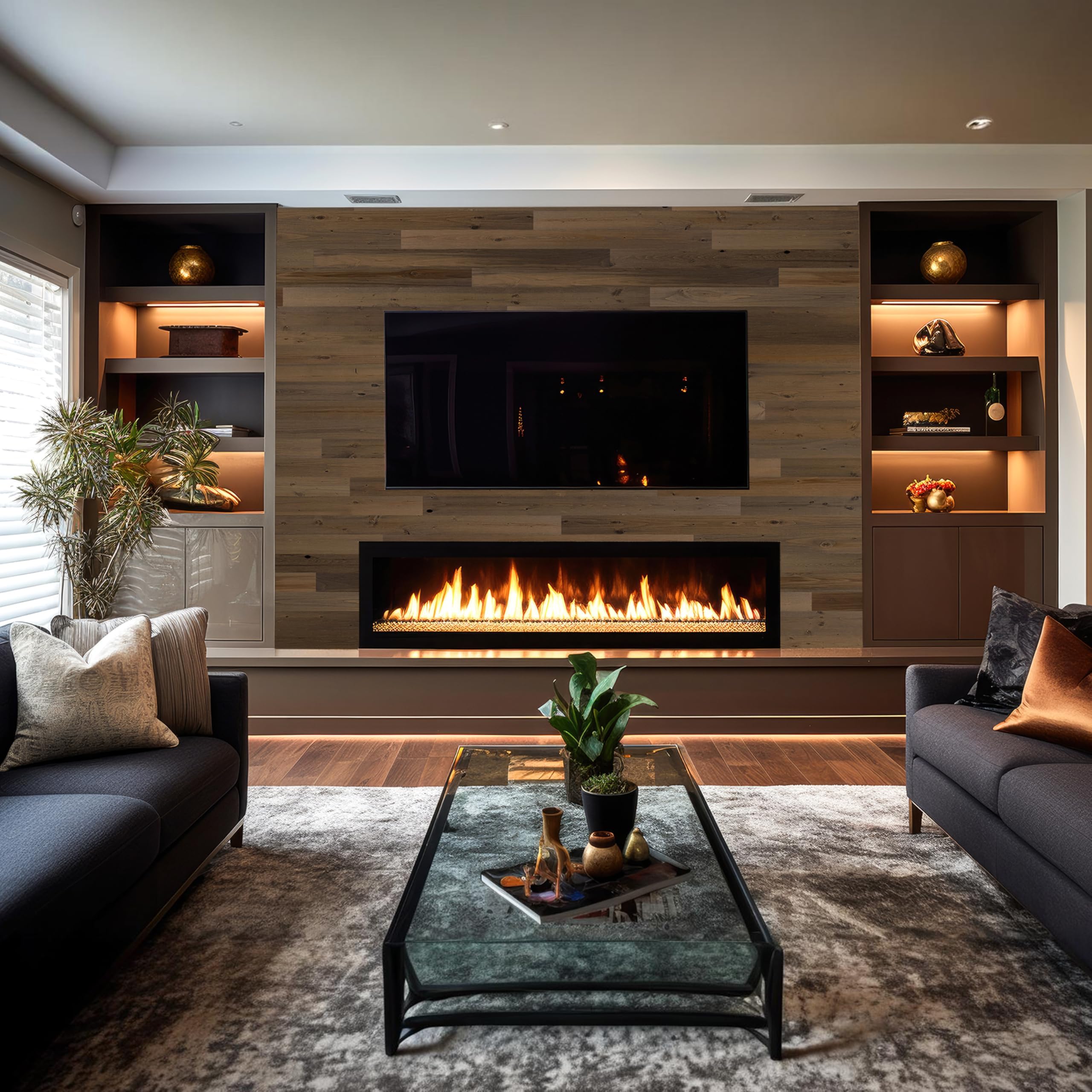 TIMBERCHiC 100% Reclaimed Wood Wall Planks - Made in USA - Peel-and-Stick Wall Panels for Interior Decor - DIY Accent Wall Panels, Freestone (3" x 20 Sq Ft)