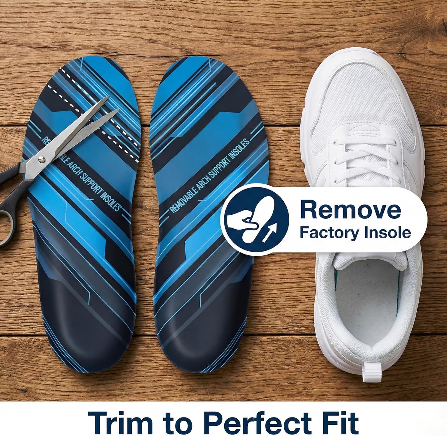 PORON Arch Support Insoles for Standing All Day, Men & Women Adjustable Cushion Shoe Inserts, Plantar Fasciitis & Heel Pain Relief for Nurses, Teachers, Warehouse & Retail Workers - Image 8