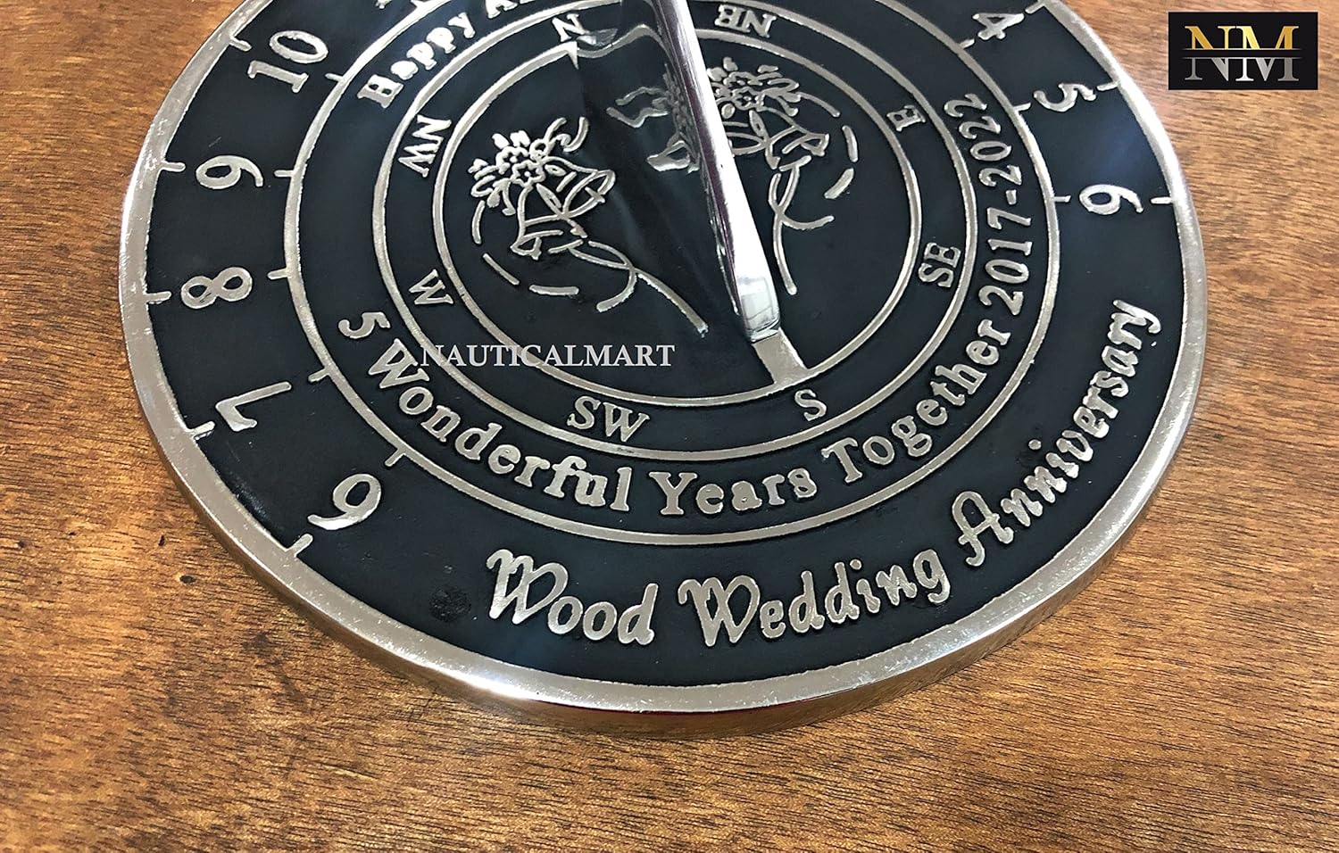 8" Anniversary Sundial Home Garden Décor Gift for Your Loves Ones (5th Anniversary Sundial)