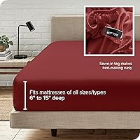 Vista 13 de Bare Home - Sábana bajera de microfibra 1800 muy suave y duradera, para colchones altos tamaño individual, color gris pardo