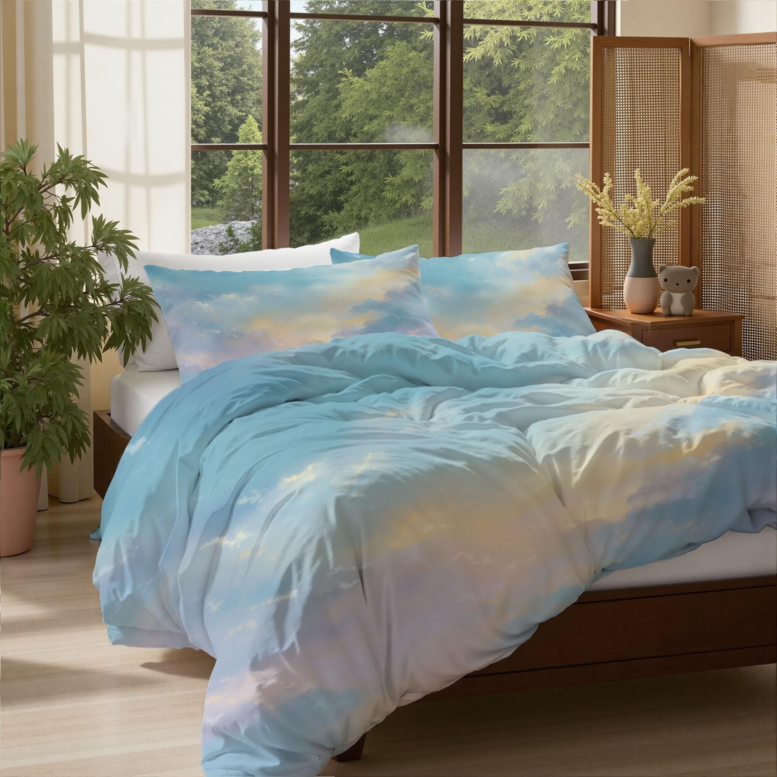 Housse de couette 240x260cm parure de lit fermeture éclair 2 personnes adulte zippée