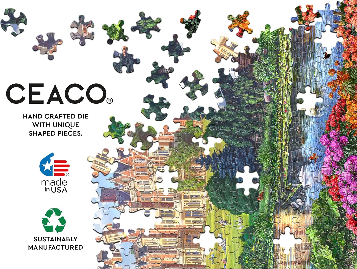 Ceaco - Large Piece Jigsaw Puzzle - Steve Crisp - Sandringham Palace - Relaxing and Fun Activity for Adults