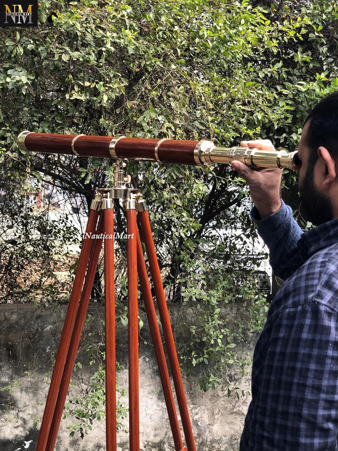 Floor Standing Telescope - Fully Functional Galileo Nautical Home Decor (64 Inches)