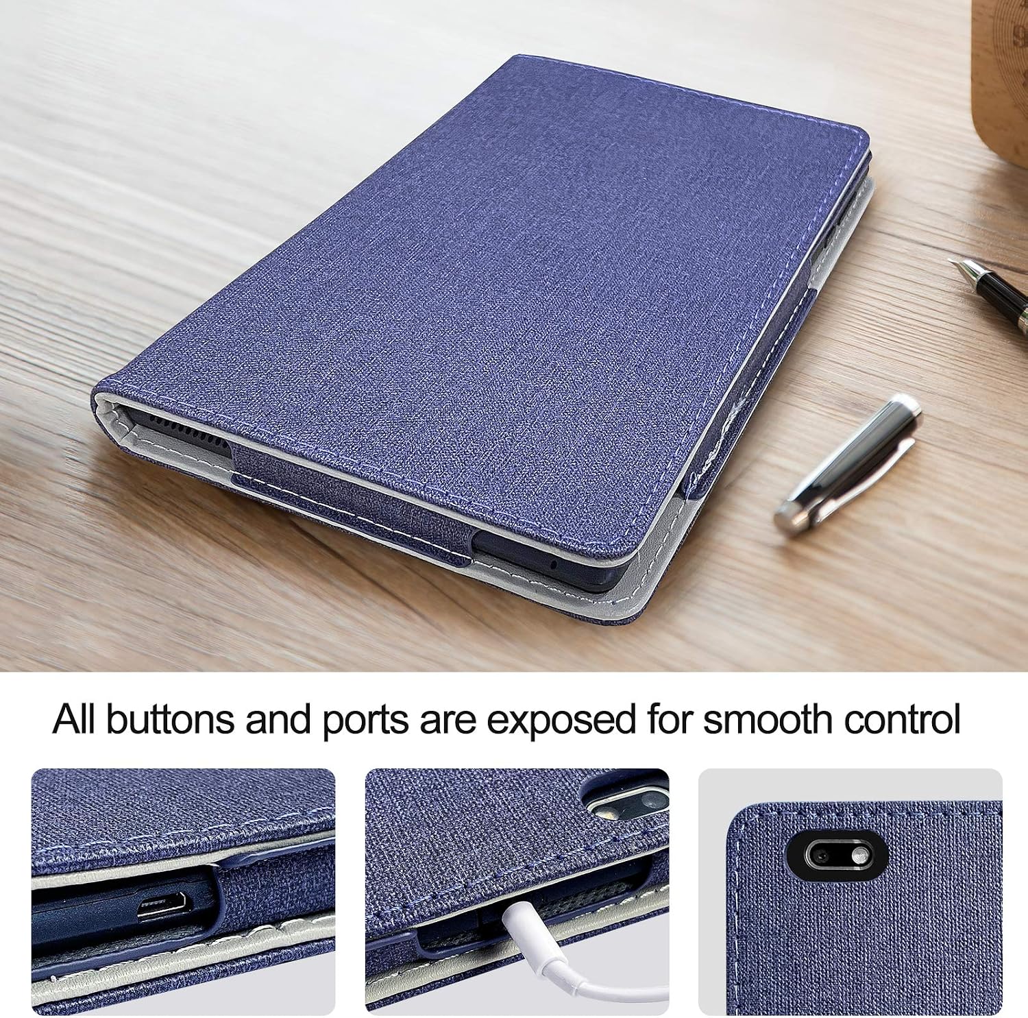 PRITOM 8-inch Tablet Leather Case interior with magnetic closure