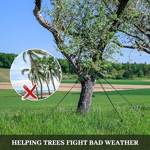 Miniatura 4 de Paquete de 6 estacas para árboles, kit de enderezamiento de estacas de acero resistente, estacas y soportes para árboles jóvenes, 6 estacas de acero