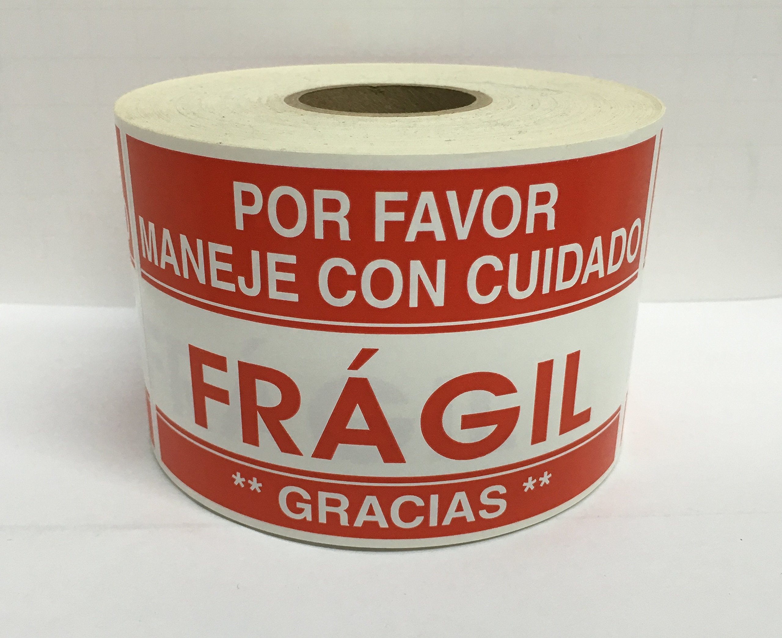 1 Roll Large 3x5 POR Favor/MANEJE CON CUIDADO/FRAGIL/Gracias Spanish Shipping Mailing Stickers with 100 Labels per roll