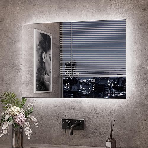 Miniatura 15 de TETOTE - Espejo retroiluminado de 84 x 32 pulgadas con luces LED para baño, antiempañante, espejo iluminado regulable (horizontal/vertical), espejo