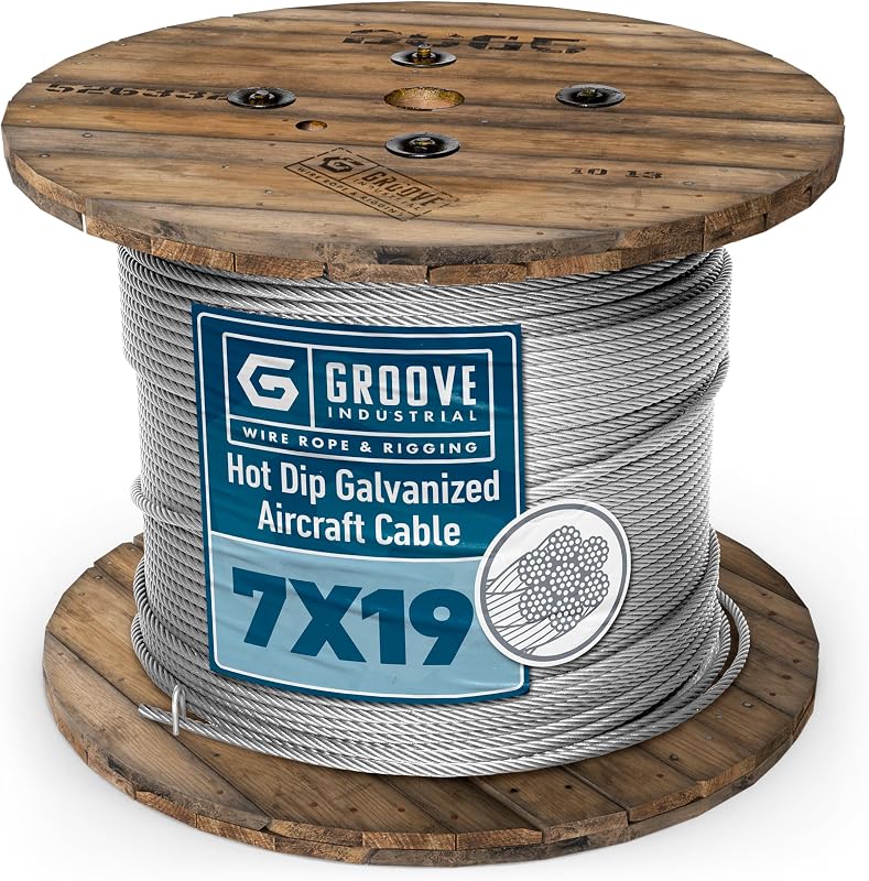 1/4’’ 7x19 Hot Dip Galvanized Aircraft Cable – Steel Wire Rope - 100 Feet