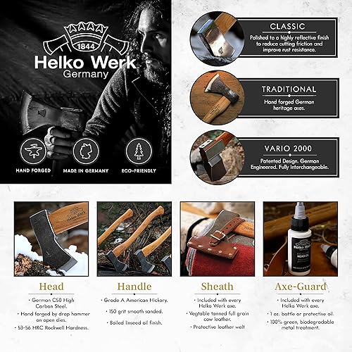 Miniatura 5 de 1844 Helko Werk Germany Perchas de cuero para hacha  Correas de cuero para colgar en la pared con hebilla ajustable para hachas, hachas,