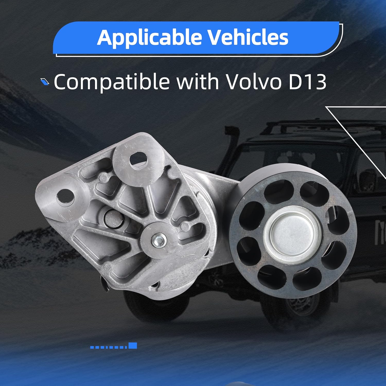 A/C Drive Belt Tensioner Kit, Compatible with Volvo D13, 23669027 21454379, Engine Belt Tensioner Assembly