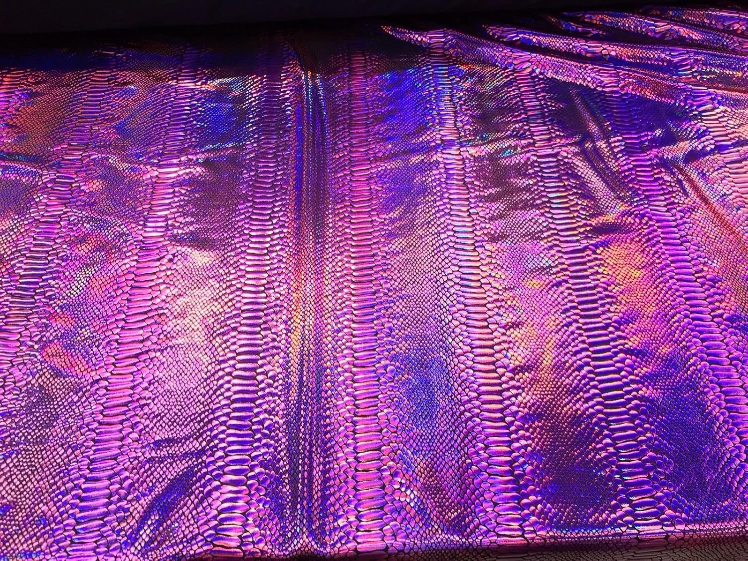 Purple Iridescent Snake Skin Print ON A Nylon 2 Way Stretch Spandex-Sold by Yard