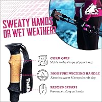 Vista 4 de TrailBuddy Trekking Poles – Lightweight 7075 Aluminum Hiking Poles for Women, Men & Seniors – Collapsible or Foldable Walking Sticks for Travel