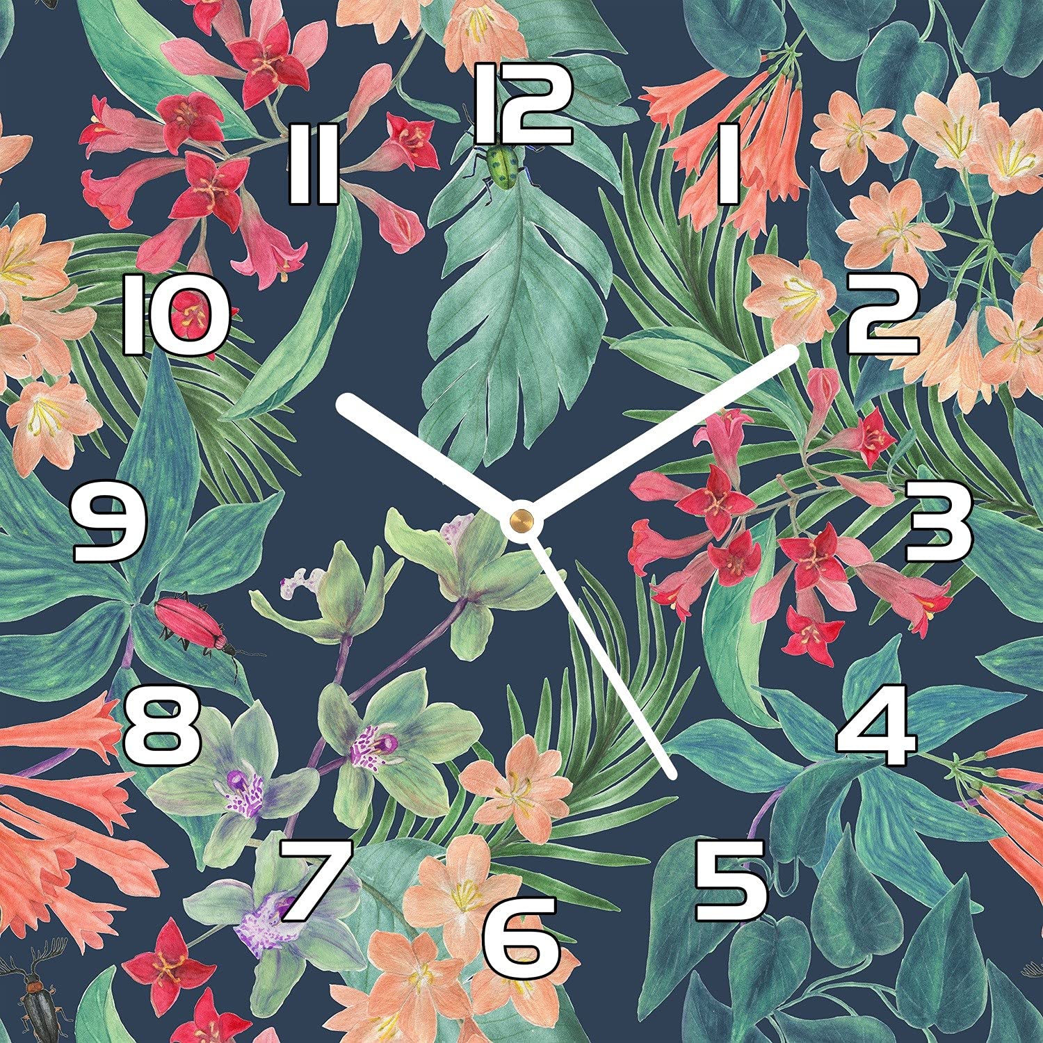 Horloge en verre cuisine et salon Coloray decorative 30x30 cm au style moderne