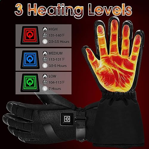 Miniatura 2 de Heated Gloves for Men Women2022 Update Rechargeable Electric Battery Heated Glove Waterproof Ski Gloves Touchscreen Gloves for Cycling Motorcycle