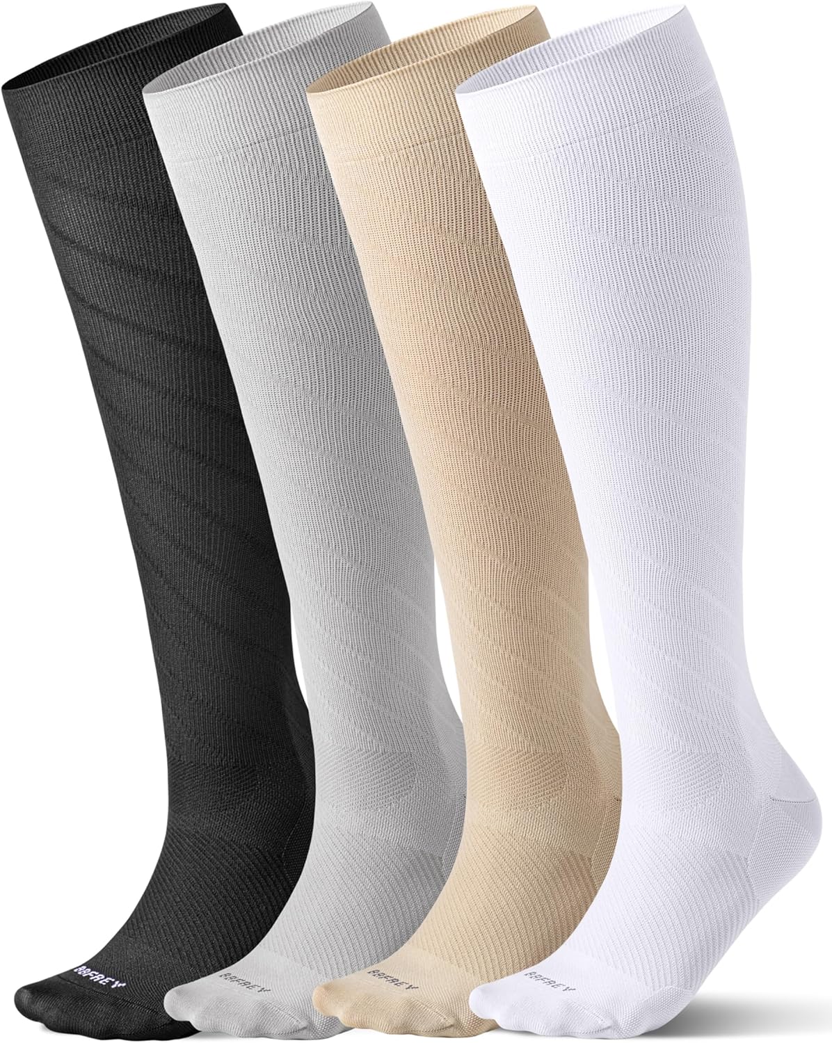 Seamless Moderate Compression Socks for Women & Men 15-20 mmHg - Knee High Support for Circulation, Fatigue Relief
