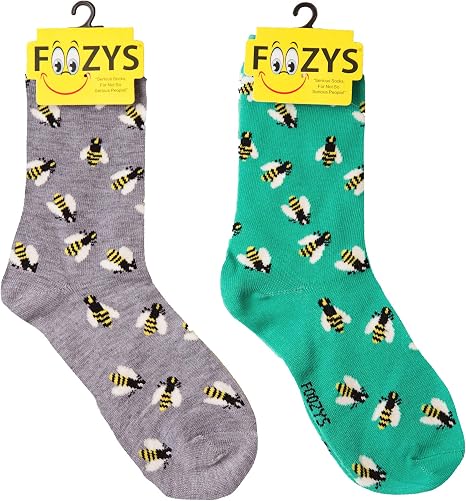 Foozys Women’s Crew Socks | Funny Cute Farm Animal Themed Novelty Socks | 2 Pair