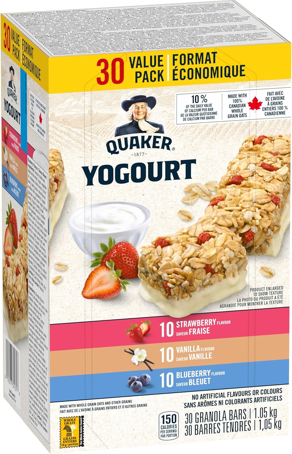Quaker Yogurt Granola Bars Variety Pack, 30 Bars, 1.05 kg