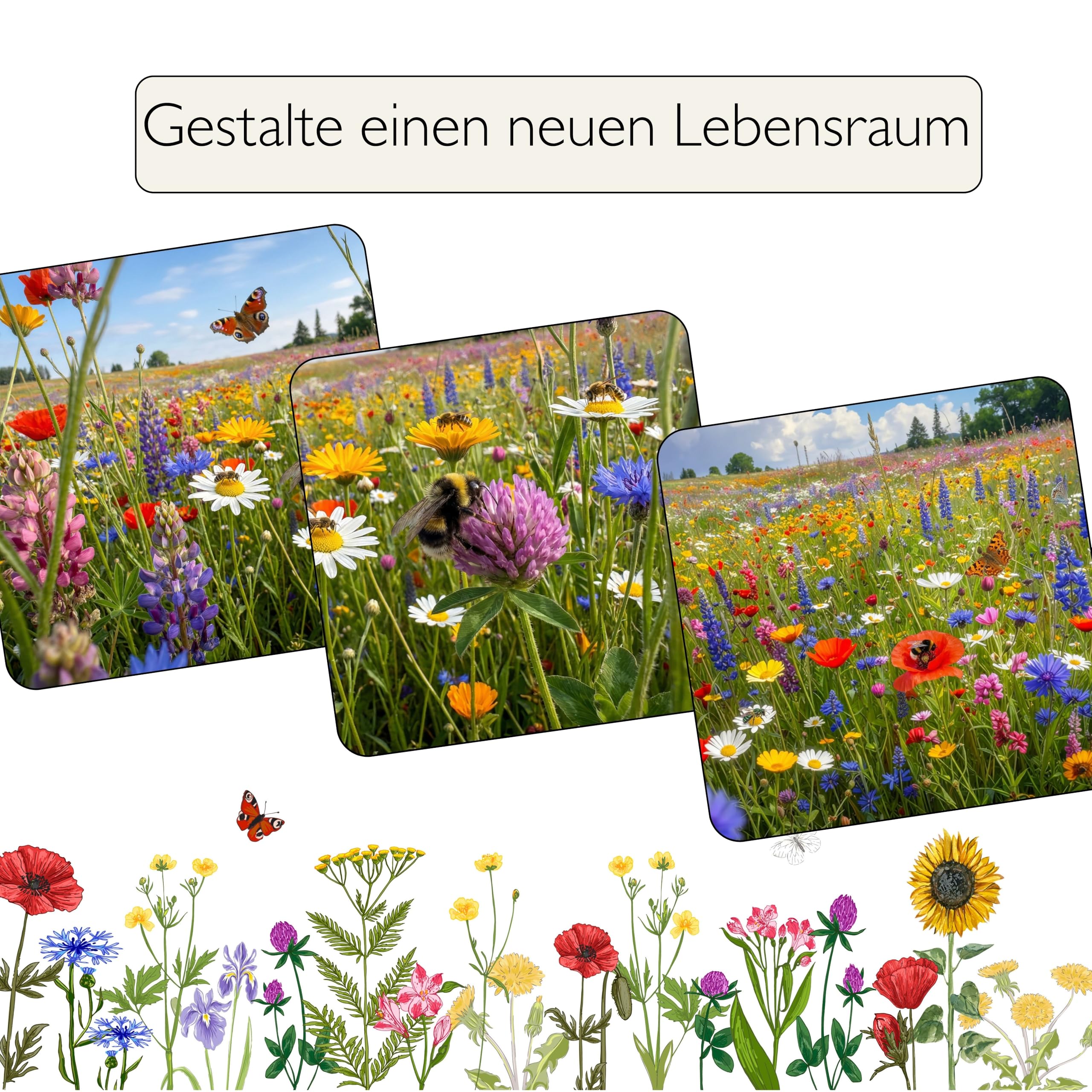mehrjährige Bienenweide für heimische Insekten & Bienen, 5 jährige winterharte Mischung für den bienenfreundlichen Garten, Blumenwiese säen (80 m2)