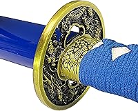 Vista 21 de Bishamon 42 1/2" Samurai Sword Carbon Blade Dragon Scabbard Comes with a Wooden Stand