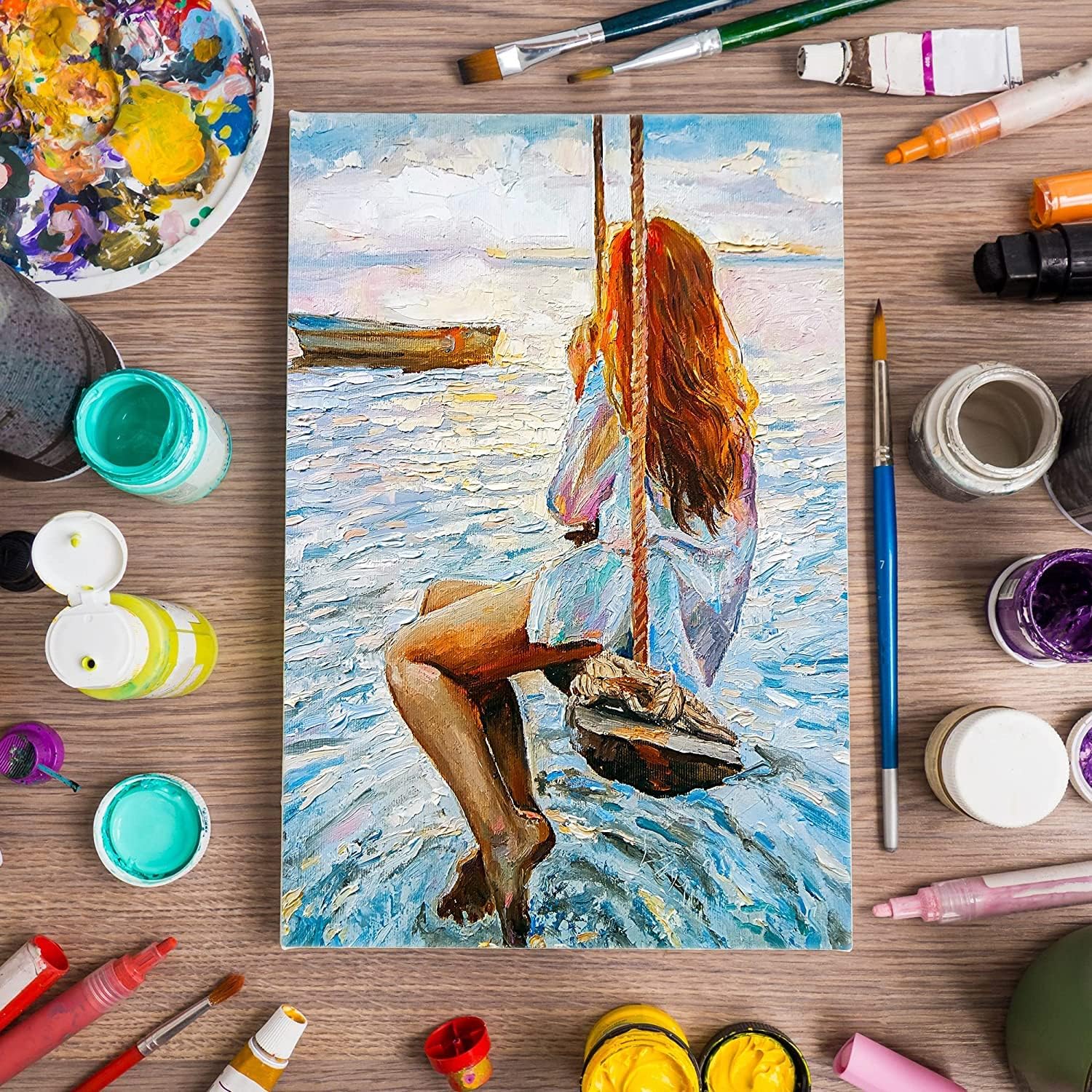 FIXSMITH Stretched White Blank Canvas - 11x14 Inch, 8 Pack, Primed,100% Cotton,5/8 Inch Profile of Super Value Pack for Acrylics,Oils & Other Painting Media - Image 6