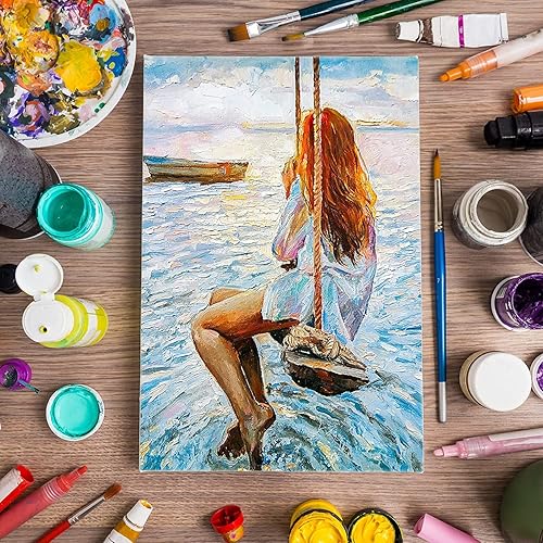 Miniatura 89 de FIXSMITH Lienzo estirado de 6 x 8 pulgadas, paquete de 12 lienzos blancos en blanco para pintar, imprimado, 100% algodón, perfil de 5/8 pulgadas