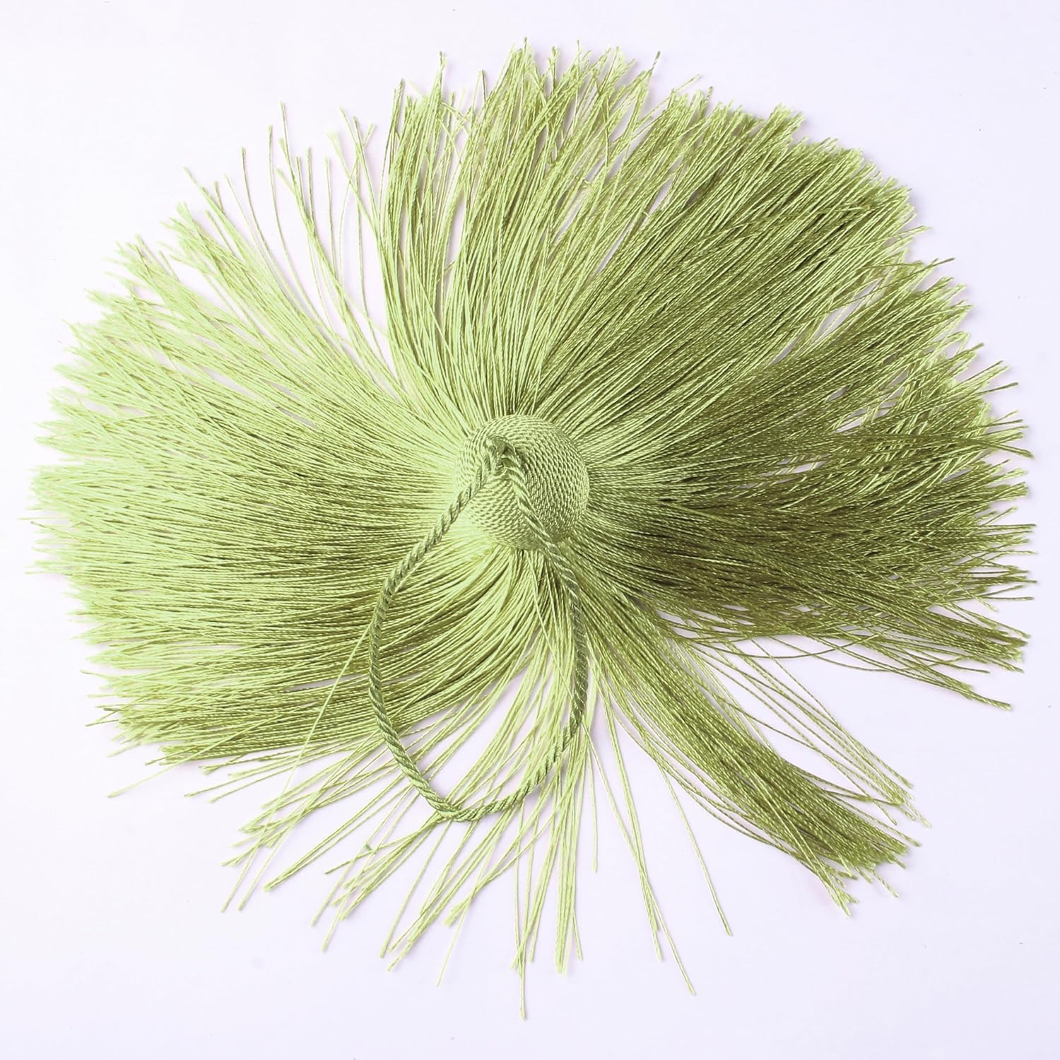 2pcs Tassel Charms Polyester Key Tassels with Loop,DIY Handmade Craft Accessories of Home and Furniture Decoration(Green)