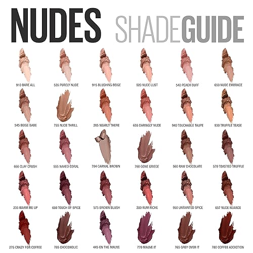 Miniatura 7 de Maybelline New York Color Sensational Inti-Matte Nudes - Lápiz labial Purely Nude, 0.15 onzas (paquete de 1)