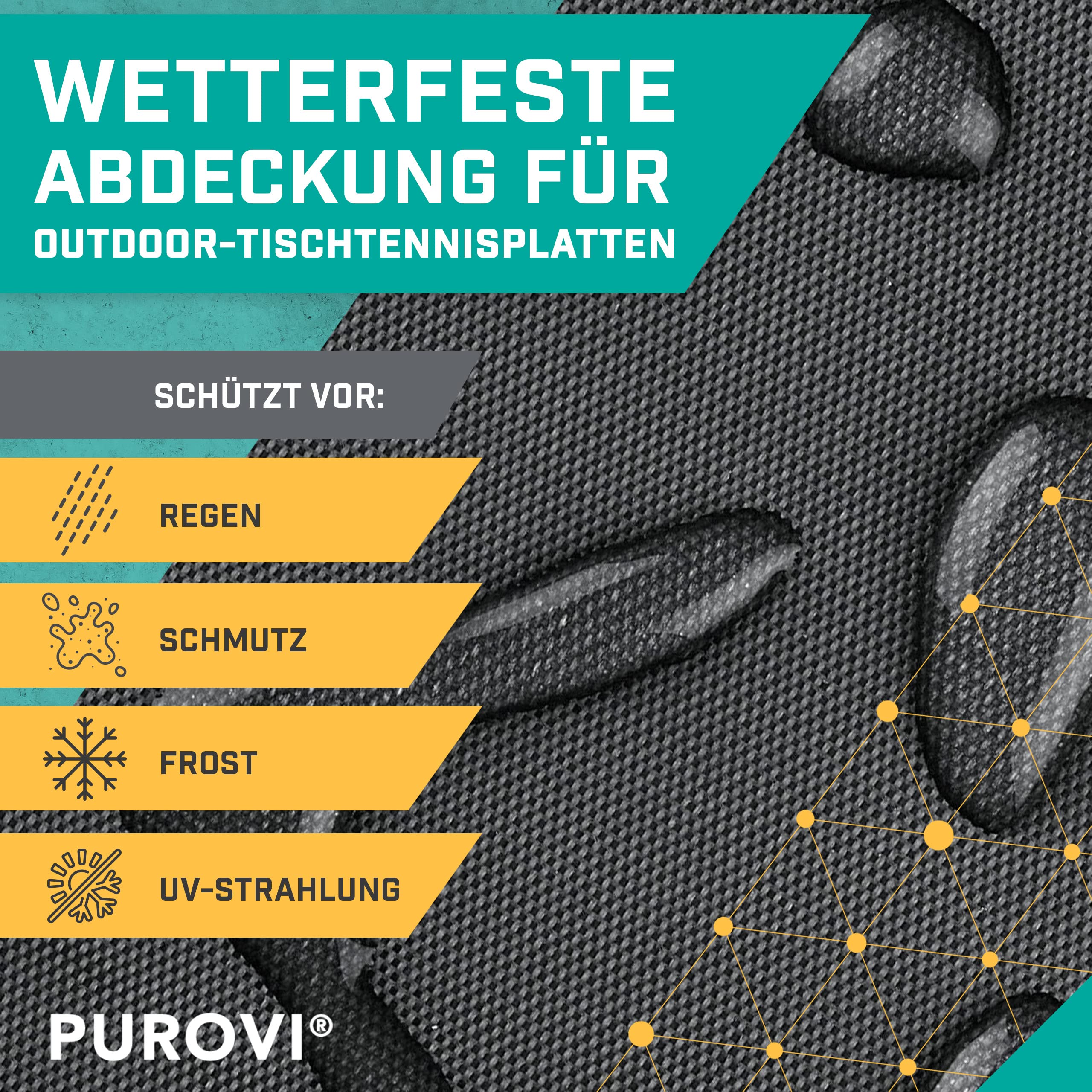 Housse pour Table de Ping Pong - Bâche de Protection Anti-UV et Intempéries en Tissu Oxford - Gris Anthracite
