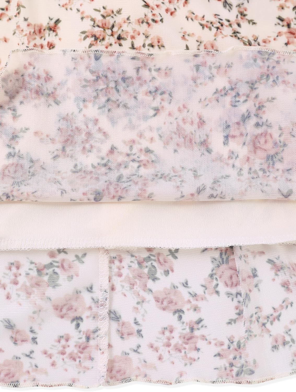 Avanova Women Boho Floral Mesh Midi Skirt High Waist Lettuce Trim Long Straight Skirt Pink Floral XX-Large - Image 6