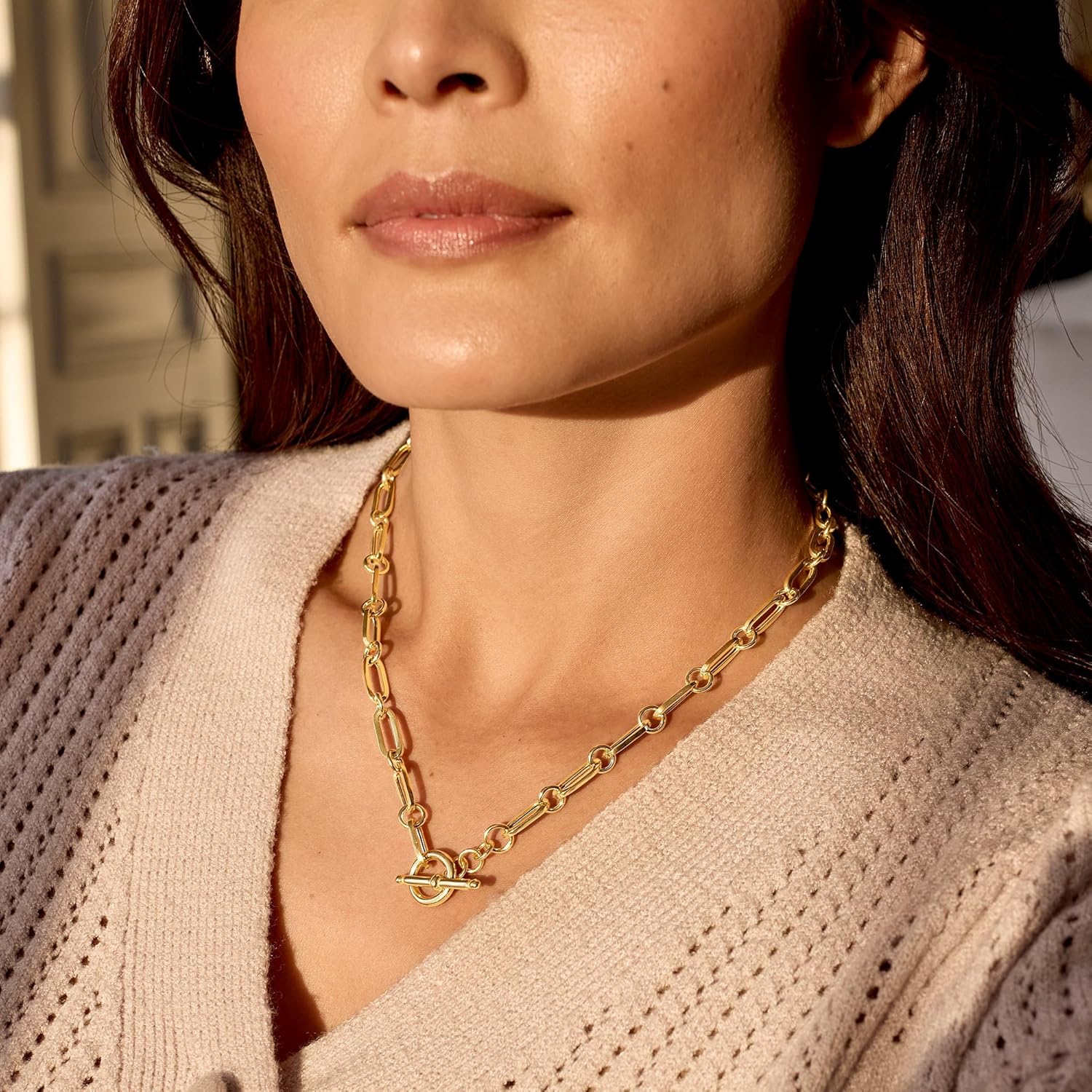 Ross-Simons Italian 18kt Gold Over Sterling Paper Clip Link Necklace, Silver Necklace for Women, Silver Jewelry, Christmas, Birthday Gift - Image 7