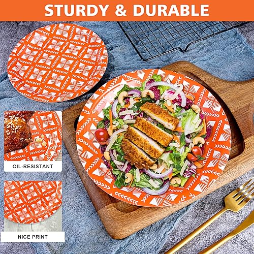 Miniatura 9 de Platos de papel de colores para suministros de fiesta, 60 platos desechables multicolor para tartas de postre para cumpleaños, baby shower,