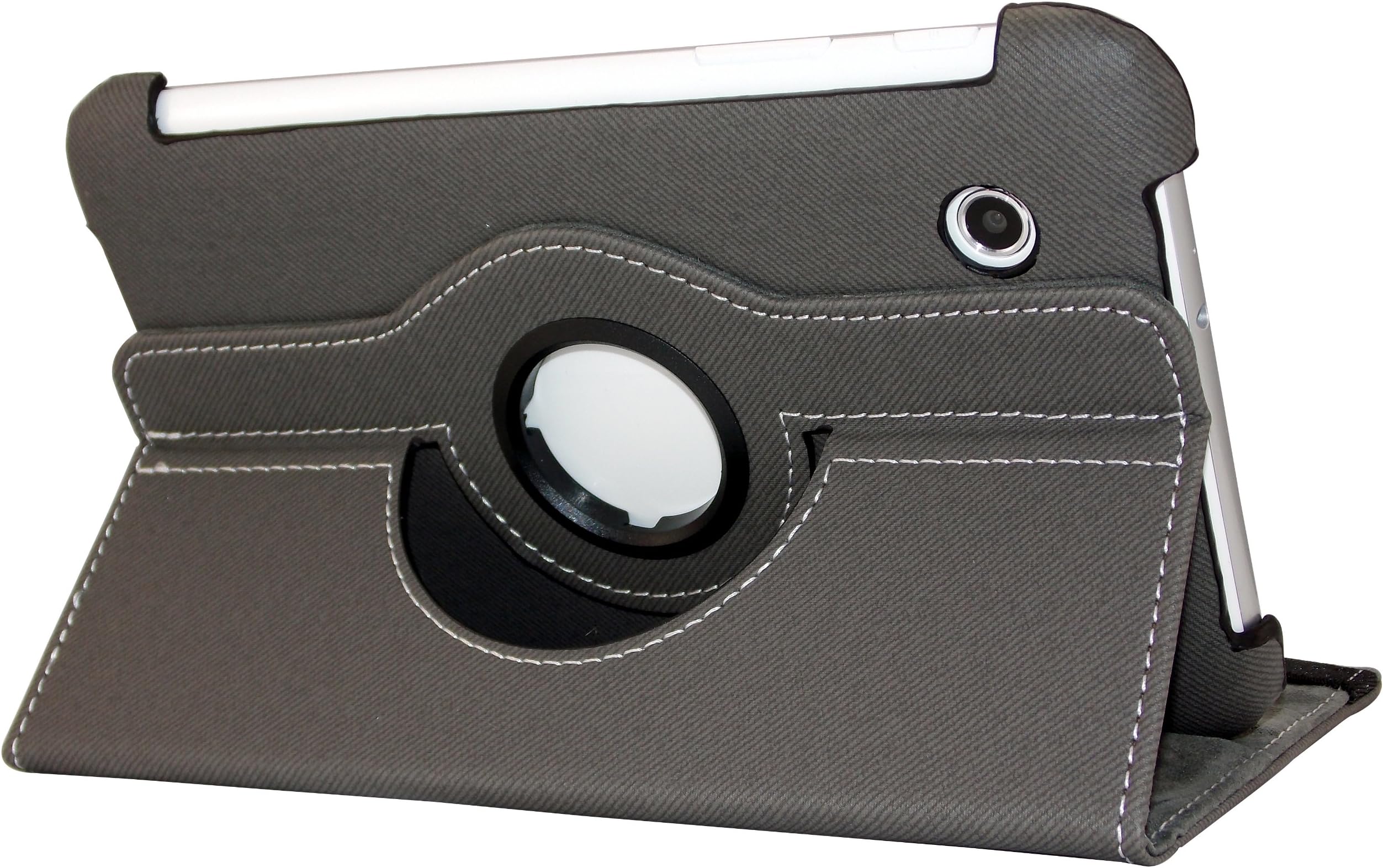 Shenit Multi Angle Stand Stripes Skin Leather Case Cover Folio for Samsung Galaxy Tab 2 7.0 P3110/P3100 - Grey