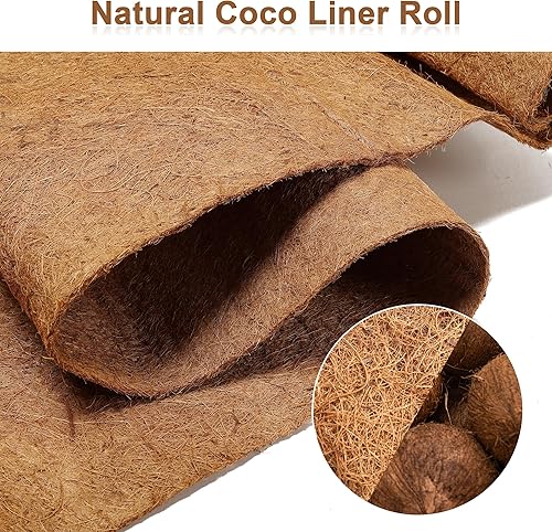 Miniatura 3 de Revestimientos de coco para macetas, fibra de coco natural de 15 x 40 pulgadas, revestimientos de coco multifuncionales para macetas, almohadilla de