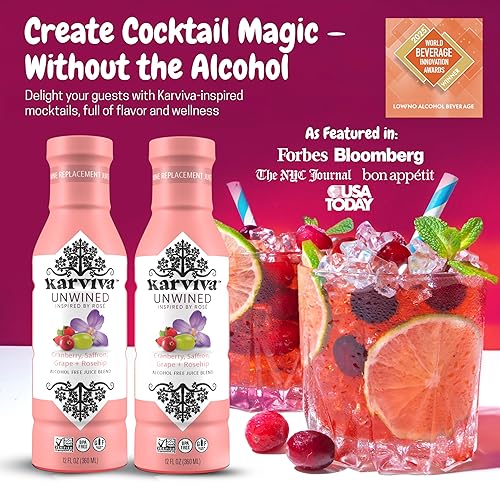 Miniatura 7 de Karviva Unwined Alternativa al vino rosado sin alcohol: baja en azúcar, orgánica, mezcla de hierbas para relajación, equilibrio hormonal y salud de