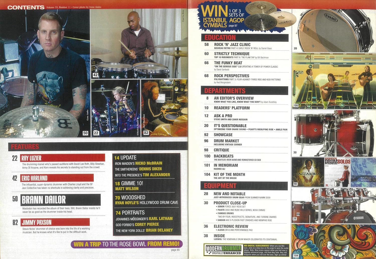 Modern Drummer (Cover: Brann Dailor, November 2009 Issue image 2