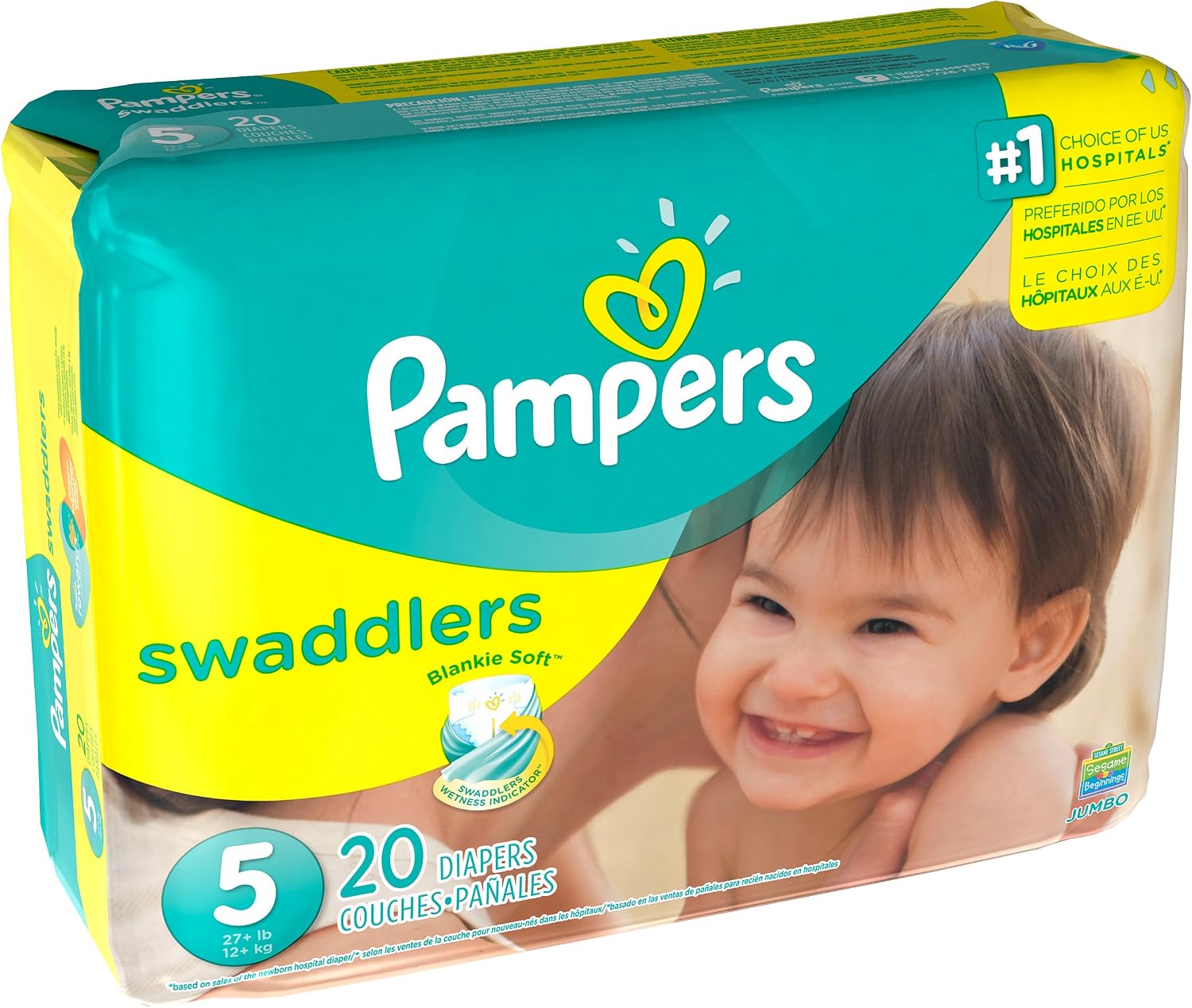 Pampers Swaddlers Diapers Size 5 Jumbo Pack 20 Count