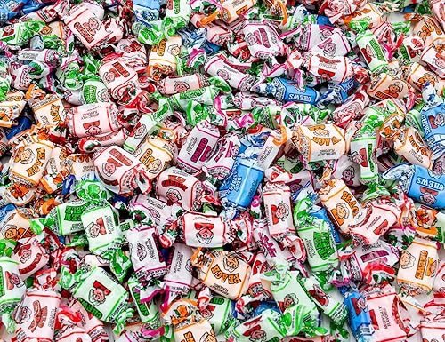 ALBERT'S CHEWS Fruit Candy 2 lb  Bulk Taffy Bag, Old Fashioned Candy, 5 Assorted Fruit Flavors, Individually Wrapped Soft Chewy Candies (320 Pieces)