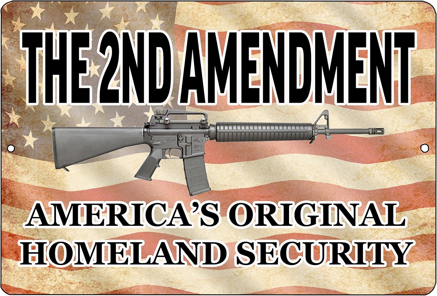 Rogue River Tactical Funny Pro 2nd Amendment Metal Tin Sign Wall Decor Man Cave Bar - Americas Original Homeland Security