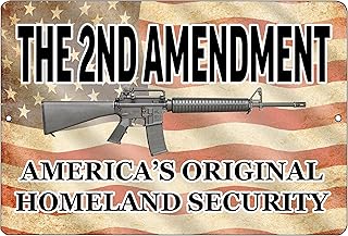 Rogue River Tactical Funny Pro 2nd Amendment Metal Tin Sign Wall Decor Man Cave Bar - Americas Original Homeland Security