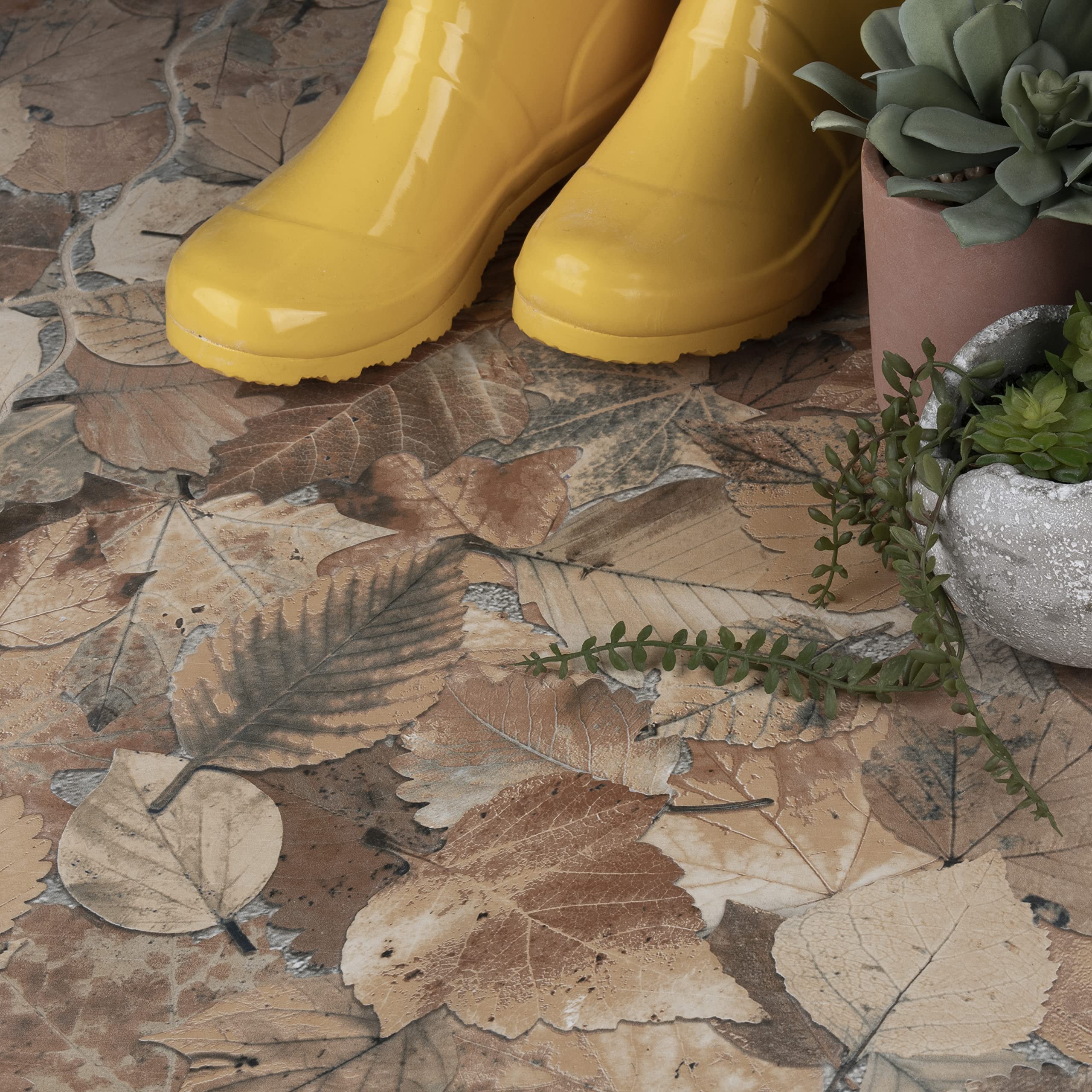 SomerTile FEM18OTO Otono Jet Ocre x 17-3/4" Piastrelle per pavimenti e pareti in porcellana, marrone, 6