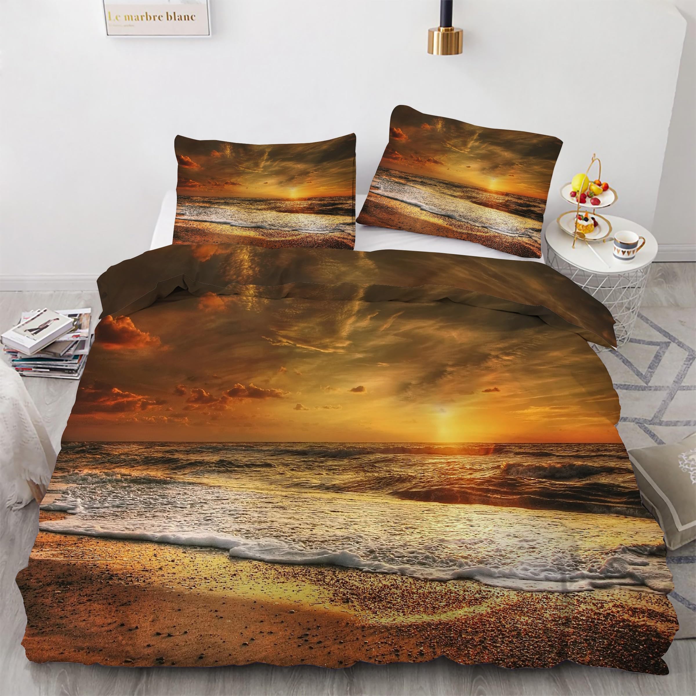 Ensemble de literie 3 pieces coucher de soleil pour retrouver un sommeil paisible