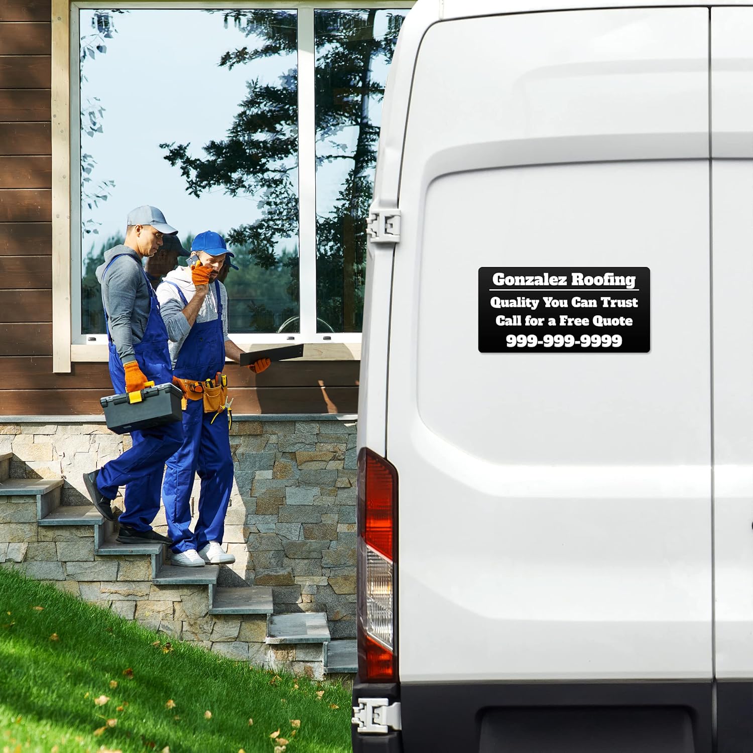 Custom Car Magnets — Personalized Car Magnet Sign for Business Cars, Trucks, Vehicles — Your Own Text — Set of 2 (10"x20")
