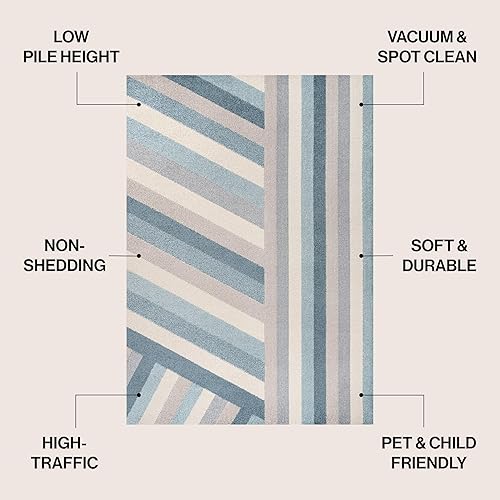 Miniatura 10 de JONATHAN Y DZC102A-3 - Alfombra retro contemporánea con diseño de arco iris a rayas, para niños y novedades, casual, geométrica, contemporánea para