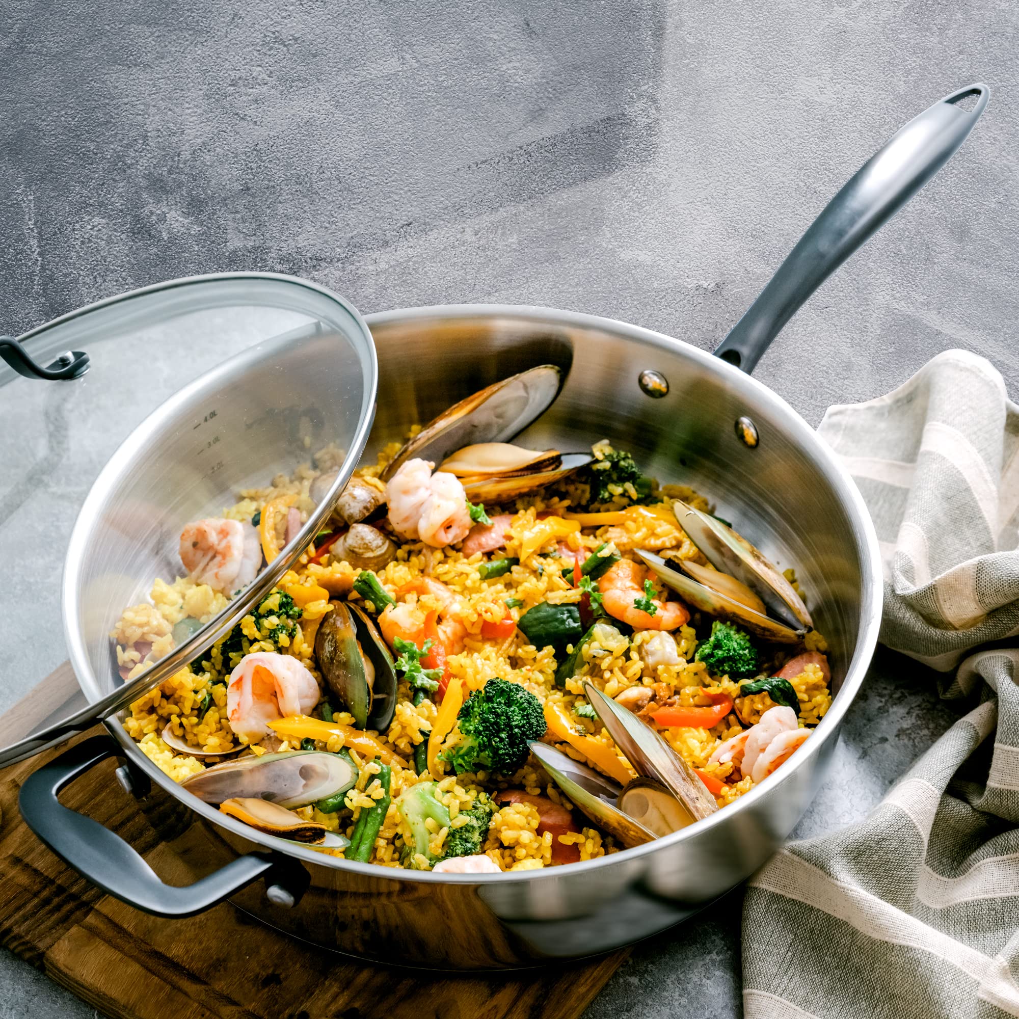 Tramontina Tri-Ply Clad 14 pc Cookware Set 18/10 Stainless Steel Induc –  Shop Three Brothers, image size:2000x2000